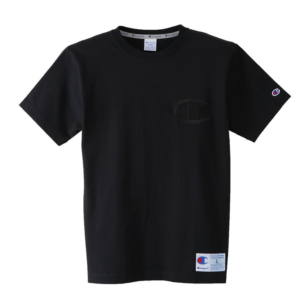 Champion - 男裝AS刺繡Logo短Tee 黑