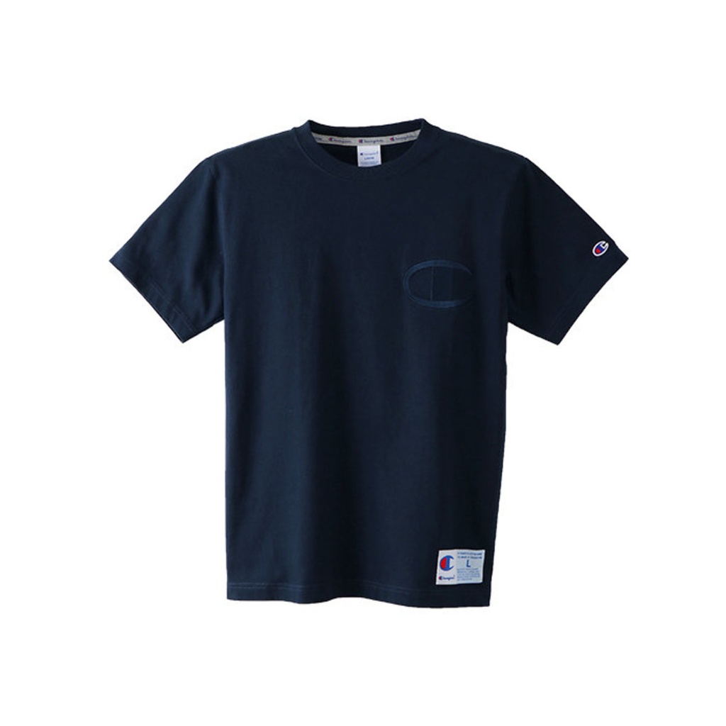 Champion - 男裝AS刺繡Logo短Tee 深藍